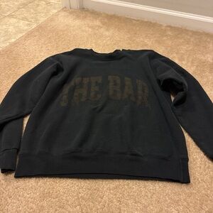 The Bar Black Crewneck Sweater with Bold Logo